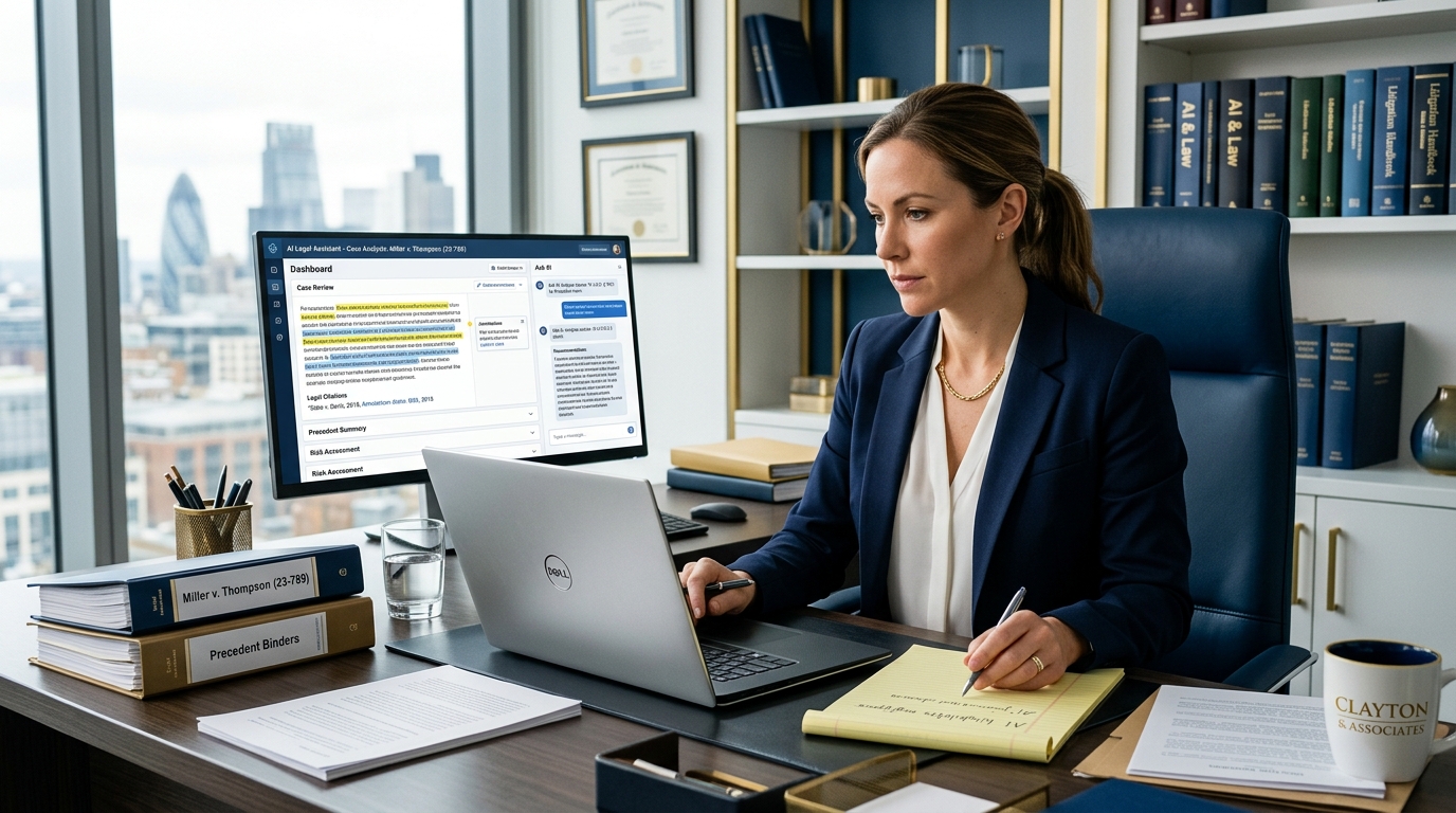 Attorney using generative AI for legal research and case analysis