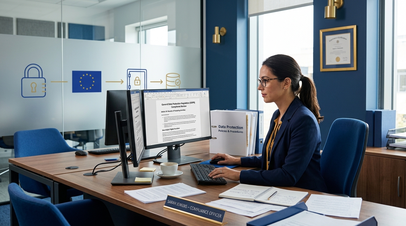 GDPR compliance documentation and data protection policies in modern law office