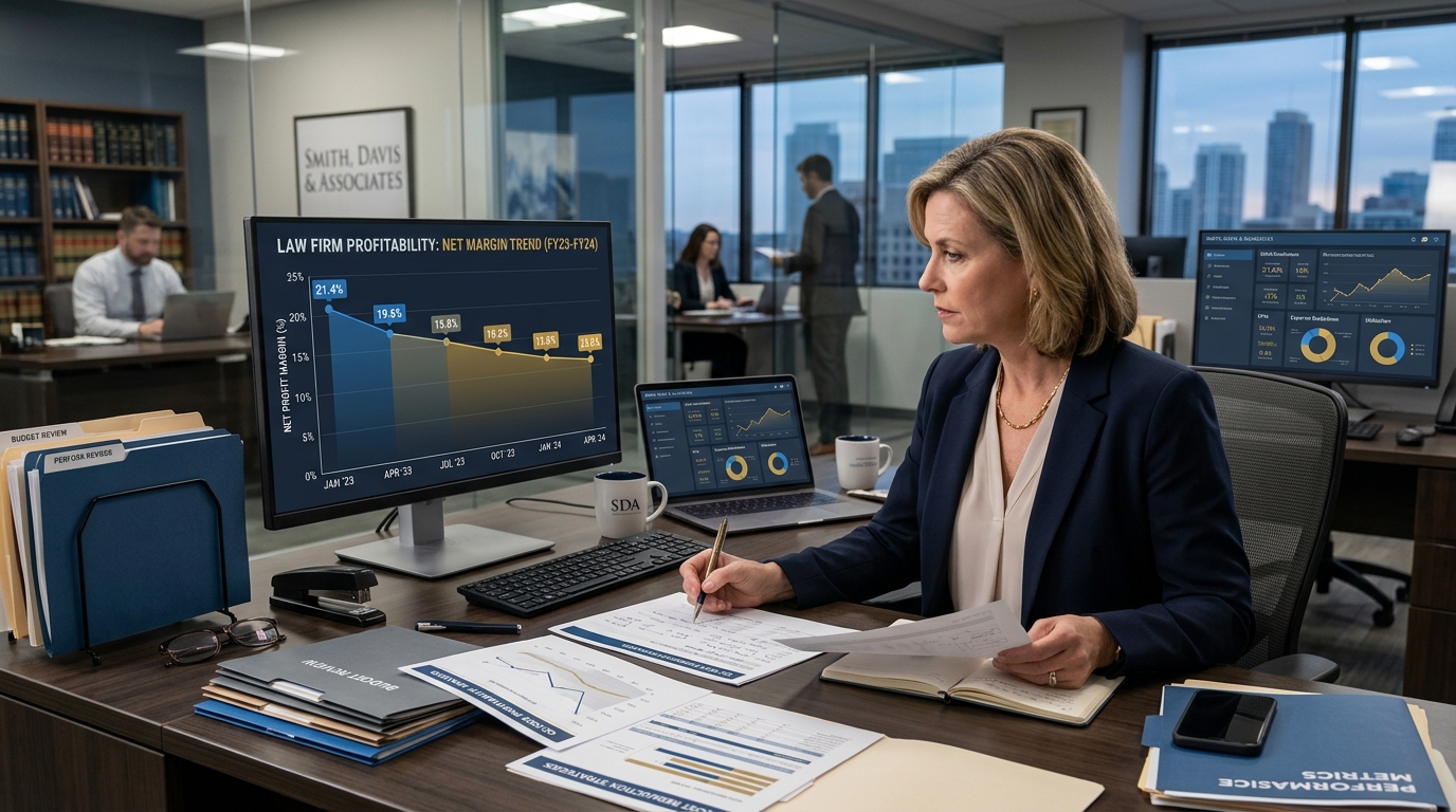 Law firm financial analysis and profitability metrics review